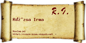 Rózsa Irma névjegykártya