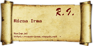 Rózsa Irma névjegykártya